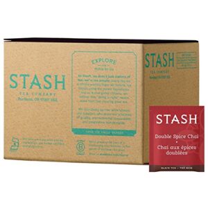 stash tea double spice chai black tea, box of 100 tea bags (packaging may vary)