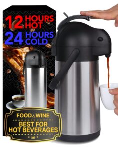 thermal coffee carafe 74oz - 12 hours hot insulated drink dispenser, airpot coffee carafe, hot water dispenser countertop, thermal coffee pot - stainless steel coffee carafes for keeping hot, air-pot