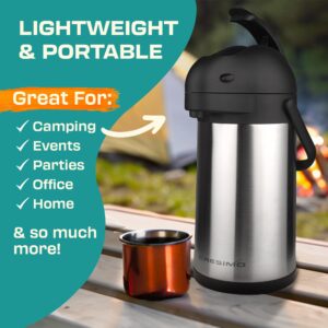 Thermal Coffee Carafe 74oz - 12 Hours Hot Insulated Drink Dispenser, Airpot Coffee Carafe, Hot Water Dispenser Countertop, Thermal Coffee Pot - Stainless Steel Coffee Carafes for Keeping Hot, Air-Pot