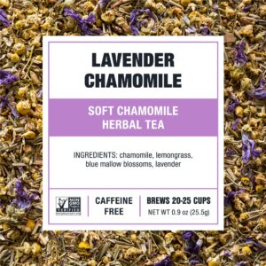 Tiesta Tea - Lavender Chamomile | Soft Chamomile Herbal Tea | Premium Loose Leaf Tea Blend | Non Caffeinated Herbal Tea | Make Hot or Iced Tea & Brews Up to 25 Cups - 0.9 Ounce Resealable Pouch