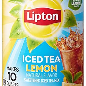 Lipton Lemon Iced Tea Mix, Sweetened, Makes 10 Quarts (Pack of 6)