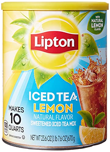 Lipton Lemon Iced Tea Mix, Sweetened, Makes 10 Quarts (Pack of 6)