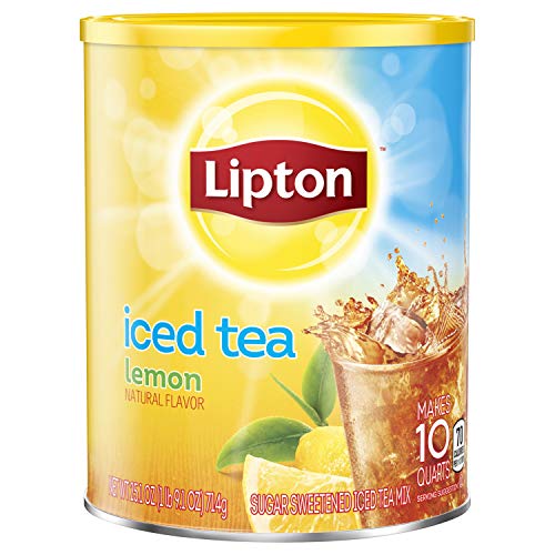 Lipton Lemon Iced Tea Mix, Sweetened, Makes 10 Quarts (Pack of 6)