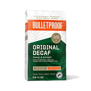 bulletproof original medium roast ground decaf coffee, 12 ounces, 100% arabica coffee sourced from guatemala, colombia, & el salvador