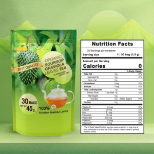 Organic Soursop Graviola Leaves Tea Pack of 30 Bags