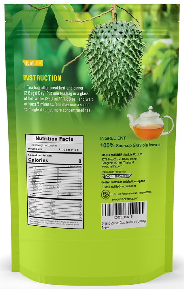 Organic Soursop Graviola Leaves Tea Pack of 30 Bags