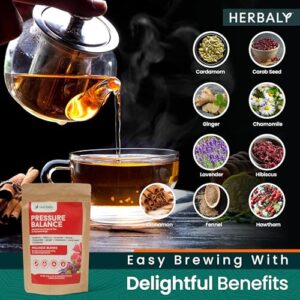 Herbaly Heart Functional Tea - 9 Superherbs - Natural, Organic, Non-GMO, Caffeine-Free, Sugar Free - 1 Pack, 30 Pyramid Tea Bags