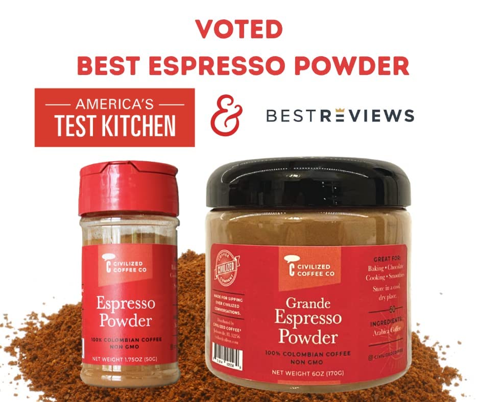 Civilized Coffee Espresso Coffee Powder for Baking & Smoothies, Non-GMO Colombian Coffee, Medium Roast, Fine ground (1.75 oz) (1)