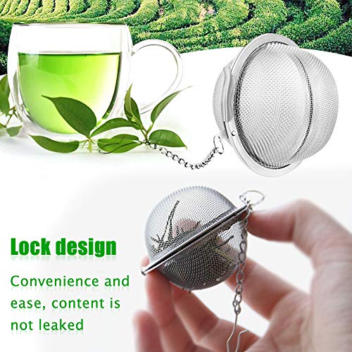 Tea Steeper, 2Pcs Mesh Tea Infuser Premium Tea Filter Tea Interval Diffuser with Extended Chain Hook for Brew Loose Leaf Tea and Spices & Seasonings