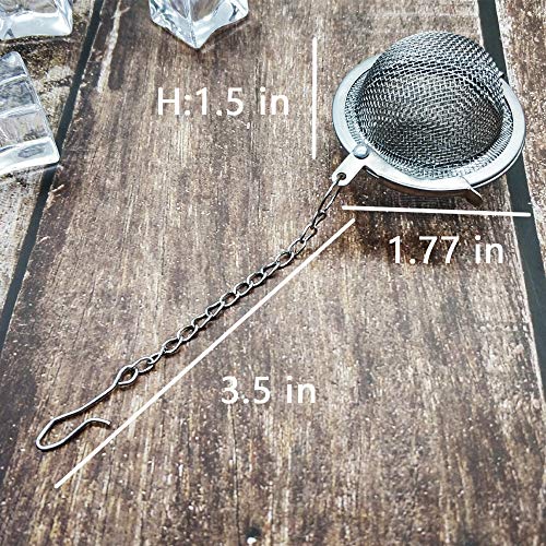 Tea Steeper, 2Pcs Mesh Tea Infuser Premium Tea Filter Tea Interval Diffuser with Extended Chain Hook for Brew Loose Leaf Tea and Spices & Seasonings