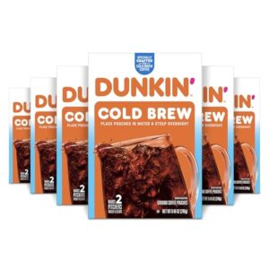 dunkin' cold brew ground coffee packs, 8.46 ounces (pack of 6)