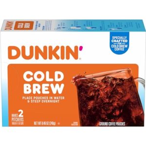 Dunkin' Cold Brew Ground Coffee Packs, 8.46 Ounces (Pack of 6)