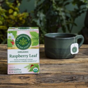 Traditional Medicinals Organic Raspberry Leaf Herbal Tea, Eases Menstrual Cramps & Supports Healthy Pregnancy (Pack of 2) - 32 Tea Bags