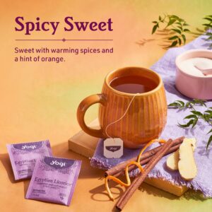 Yogi Tea Egyptian Licorice Tea - 16 Tea Bags per Pack (4 Packs) - Organic Licorice Tea Bags - Includes Licorice Root, Cinnamon Bark, Orange Peel, Ginger Root, Cardamom Pod & More