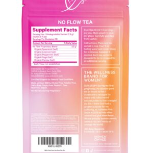 Pink Stork No Flow - Organic Sage Tea to Dry Up Breast Milk Supply and Decrease Milk Production, Stop Breastfeeding, Wean Lactation Naturally, Postpartum Essentials - 15 Sachets