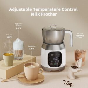 Maestri House Milk Frother, Variable Temp and Froth Thickness Frother and Steamer, 21OZ/600ML Smart Touch Control Milk Warmer, Dishwasher Safe, Memory Function for Latte Cappuccino, Hot Chocolate