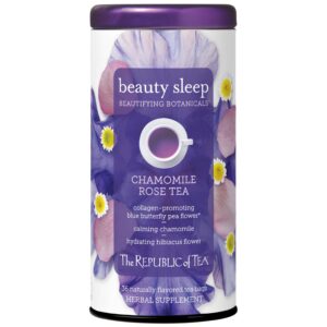 the republic of tea beautifying botanicals® beauty sleep chamomile rose herbal tea bags (36 count)