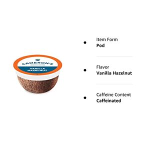 Cameron's Coffee Single Serve Pods, Flavored, Vanilla Hazelnut, 12 Count (Pack of 1)