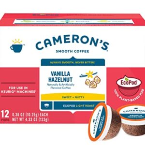 Cameron's Coffee Single Serve Pods, Flavored, Vanilla Hazelnut, 12 Count (Pack of 1)