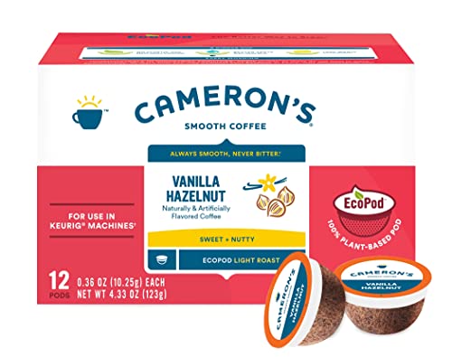 Cameron's Coffee Single Serve Pods, Flavored, Vanilla Hazelnut, 12 Count (Pack of 1)