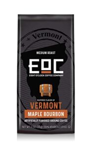 eight o'clock coffee flavors of america vermont maple bourbon, 11-ounce, ground coffee, robust maple, caramel & bourbon