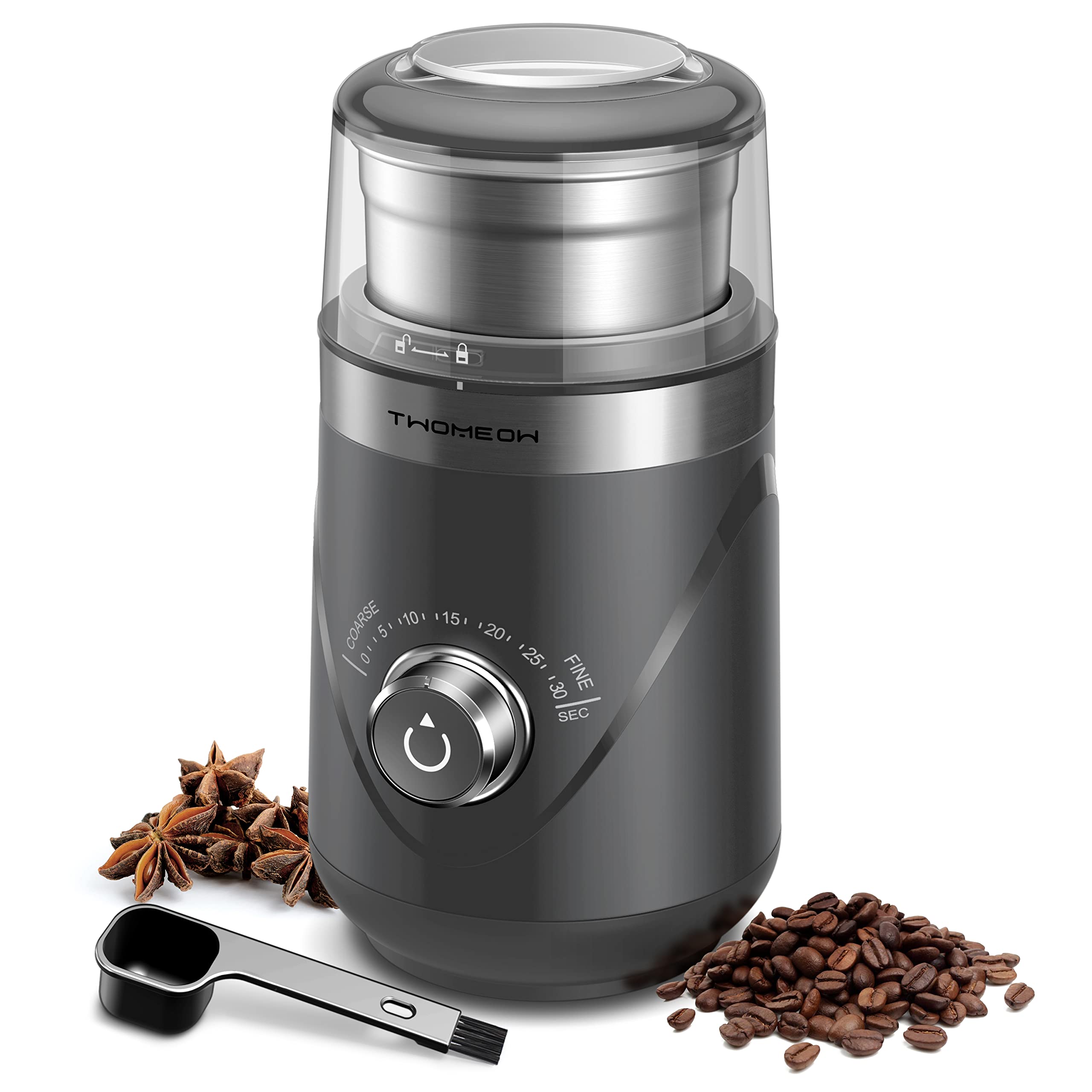 KIDISLE Electric Coffee Grinder, Automatic Burr Coffee for French Press, Drip Coffee and Espresso, 14 Cup, Black