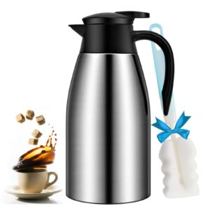 68oz coffee carafe airpot insulated thermos urn stainless steel vacuum thermal pot flask for hot beverage / water, tea - keep 12 / 24 hours hot / cold …