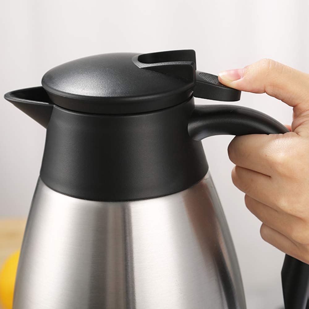 68oz Coffee Carafe Airpot Insulated Thermos Urn Stainless Steel Vacuum Thermal Pot Flask for Hot Beverage / Water, Tea - Keep 12 / 24 Hours Hot / Cold …