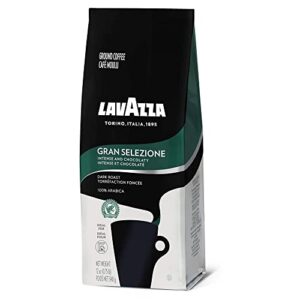 Lavazza Gran Selezione Ground Coffee Blend, Dark Roast, 12-Oz Bags (Pack of 6) Authentic Italian, 100% Arabica, Blended And Roasted in Italy, Non GMO, Rainforest Alliance Certified & 100% Sustainably