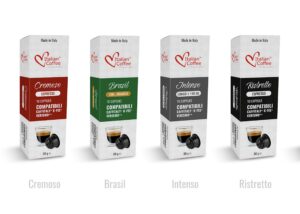 italian coffee for espresso lovers italian coffee capsules compatible with verismo, cbtl, caffitaly, k-fee systems (sampler, 4 flavors, 40 pods tot., no decaf)