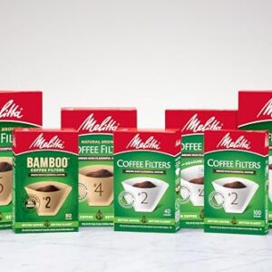 Melitta 4 Cone Coffee Filters, Unbleached Natural Brown, 100 Total Filters Count - Packaging May Vary