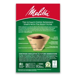 Melitta 4 Cone Coffee Filters, Unbleached Natural Brown, 100 Total Filters Count - Packaging May Vary