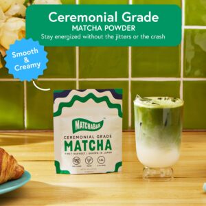 Matchabar Matcha Powder (30g) - Ceremonial Grade Authentic Japanese Matcha Green Tea Powder - Matcha Green Tea Powder Harvested in Japan - Matcha Tea Powder Latte - Zero Sugar, Vegan & 0 Calories
