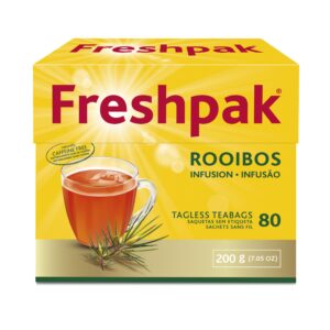 Freshpak Rooibos Tea | 80 Tagless Teabags | Natural Premium Rooibos | Naturally Caffeine Free | Keto Friendly | Rooibos From South Africa | Non GMO