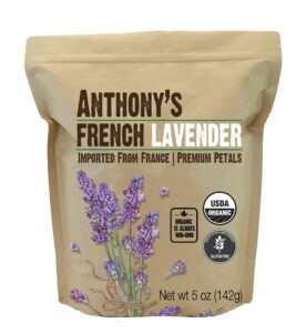 anthony's organic french lavender petals, 5 oz, extra grade, dried, gluten free & non gmo