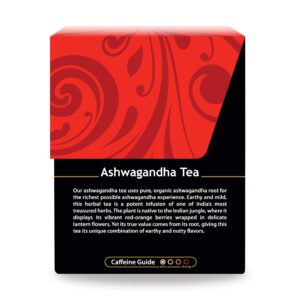 Buddha Teas - Organic Ashwagandha Root Tea - Herbal Tea - For Health & Wellbeing - With Antioxidants & Minerals - Clean Ingredients - Caffeine Free - OU Kosher & Non-GMO - 18 Tea Bags (Pack of 1)