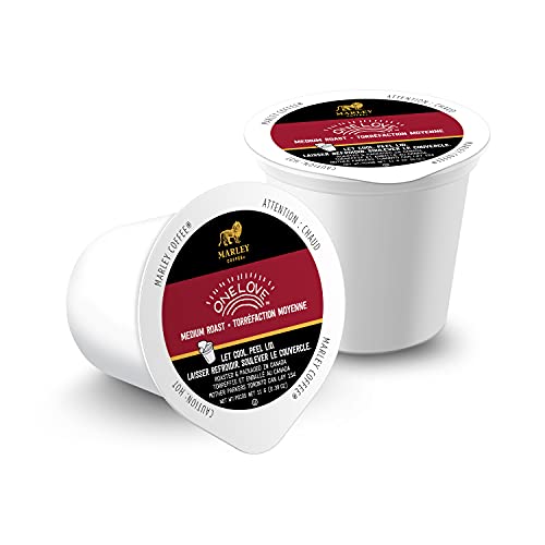 Marley Coffee One Love, 100% Ethiopian, Medium Roast Coffee, Keurig K-Cup Brewer Compatible Pods, 24 Count