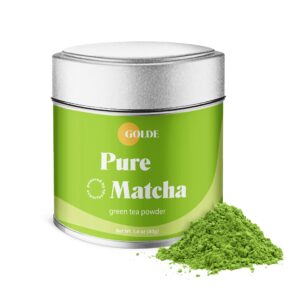golde pure matcha | ceremonial grade matcha powder | green tea superfood with l-theanine & antioxidants (40g tin)