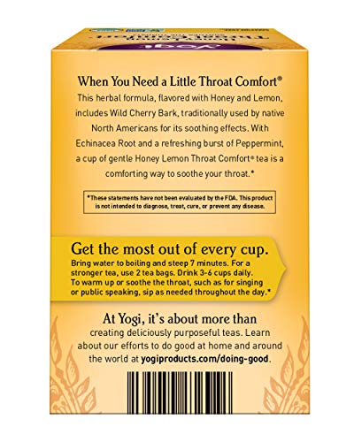 Yogi Tea, Honey Lemon Throat Comfort, 16 Count