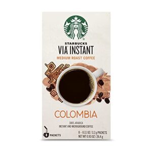 starbucks via instant coffee—medium roast coffee—colombia—100% arabica—1 box (8 packets)