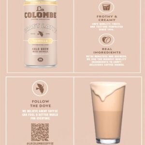 La Colombe Vanilla Draft Latte with Oatmilk - 9 Fl. Oz. 4 Pack - 100% Arabica Brazilian Cold Brew Coffee with Nitrous-Infused Oatmilk, Dairy-Free Vegan Latte, 120mg Natural Caffeine