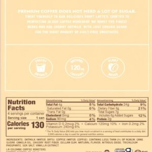 La Colombe Vanilla Draft Latte with Oatmilk - 9 Fl. Oz. 4 Pack - 100% Arabica Brazilian Cold Brew Coffee with Nitrous-Infused Oatmilk, Dairy-Free Vegan Latte, 120mg Natural Caffeine