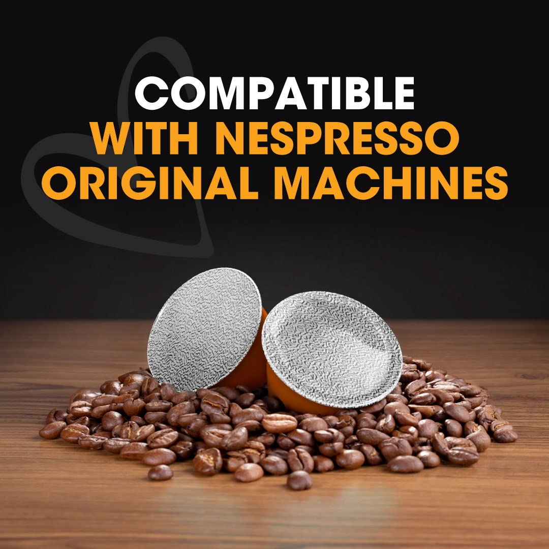 DELICITALY Pure Italian Food Italian Coffee pods compatible with Nespresso Original machines, Italian Expresso capsules (100 Lungo regular pods, 100 Count (Pack of 1))
