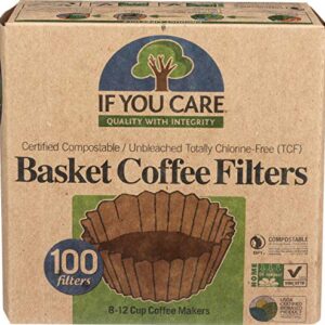 If You Care Unbleached Coffee Filters Basket, 8 inch, 100 ct