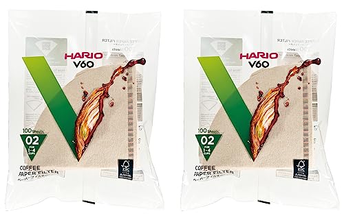 HARIO VCF-02-100M Paper Filter for V60, 06.6 ft (02 m), For 1-4 Cups, 200 Sheets