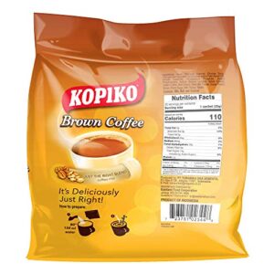 Kopiko Instant 3 In 1 Brown Coffee 0.88 Ounce (Pack of 30) Instand coffee Brown