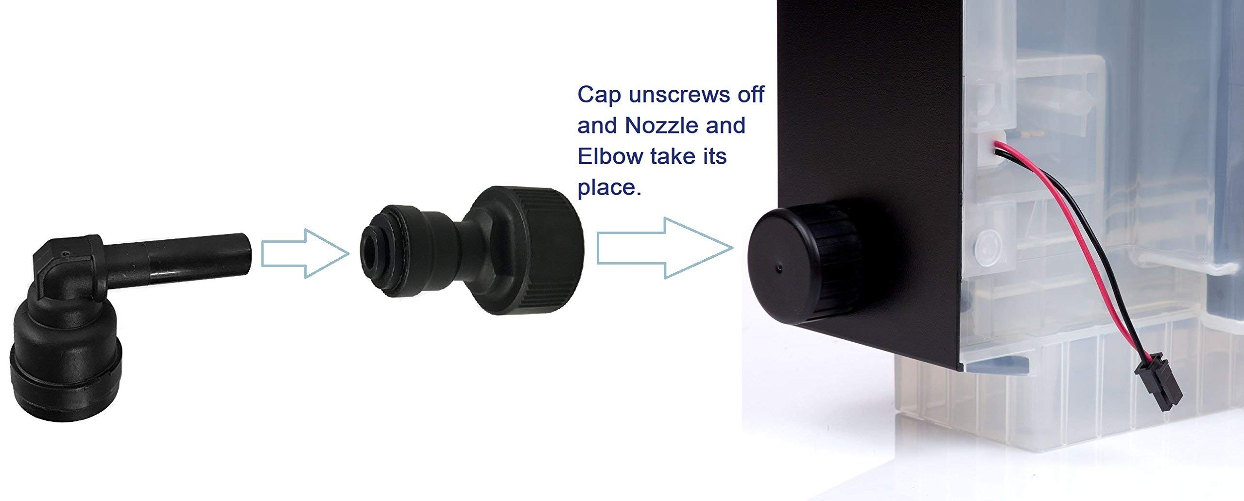 PureWater Filters - Fitting for Direct Water Line Hookup with Elbow for Keurig Commercial Brewers (B150, B155, K150, K155)