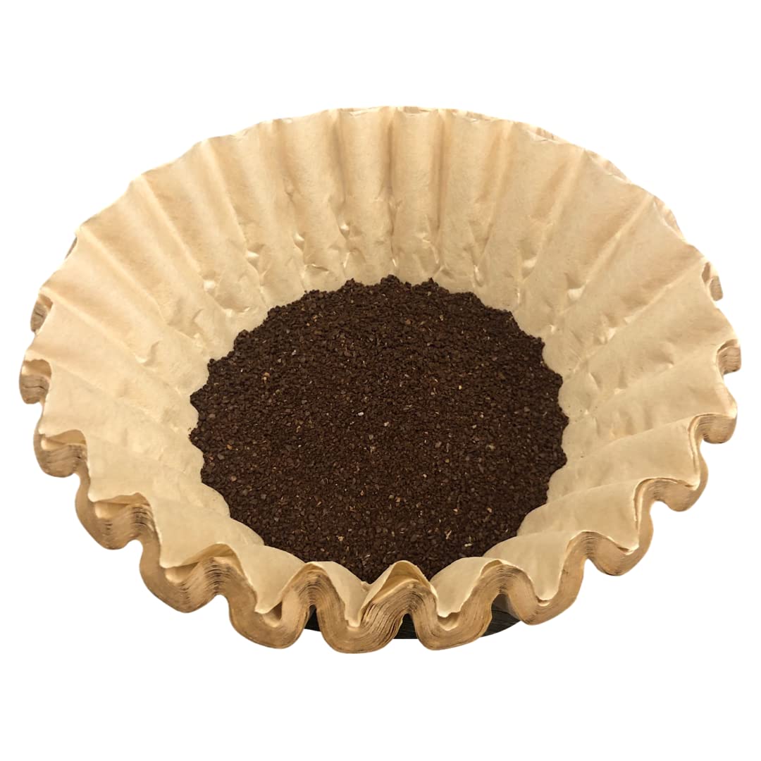 Natural Unbleached Brown Biodegradable Extra Large Coffee Filters 10, 12, 13, 14, 15 Cup Basket for Commercial, Home Coffee Maker Extra High Extra Wide, Anti ground, 9.75" Flattened Diameter (200 Pcs)