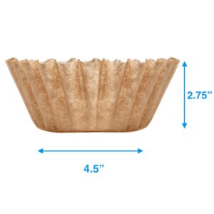 Natural Unbleached Brown Biodegradable Extra Large Coffee Filters 10, 12, 13, 14, 15 Cup Basket for Commercial, Home Coffee Maker Extra High Extra Wide, Anti ground, 9.75" Flattened Diameter (200 Pcs)