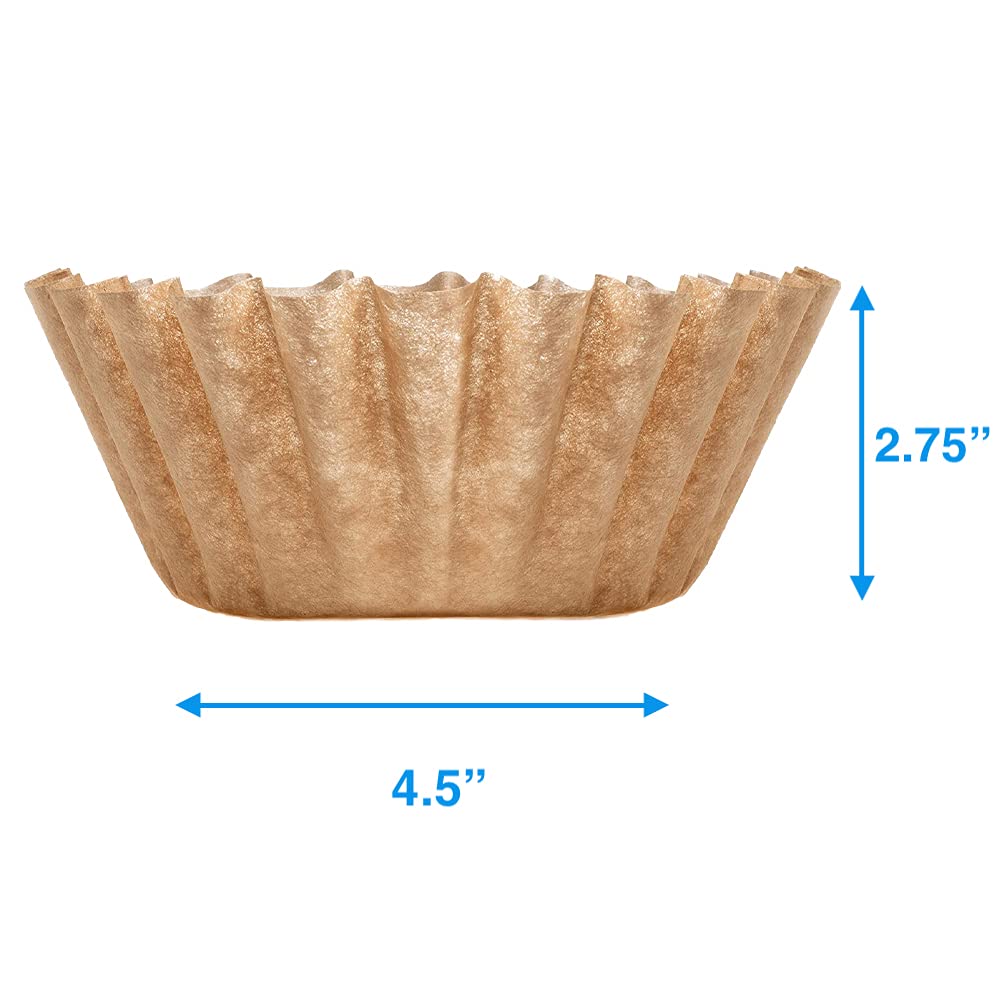 Natural Unbleached Brown Biodegradable Extra Large Coffee Filters 10, 12, 13, 14, 15 Cup Basket for Commercial, Home Coffee Maker Extra High Extra Wide, Anti ground, 9.75" Flattened Diameter (200 Pcs)